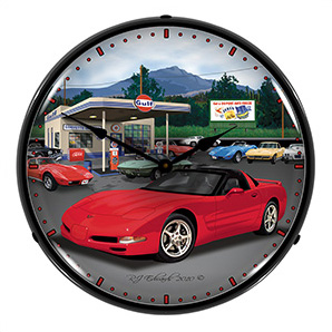 Chevy Corvette C5 Backlit Wall Clock