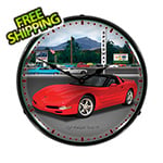 Collectable Sign and Clock Chevy Corvette Raceway Backlit Wall Clock