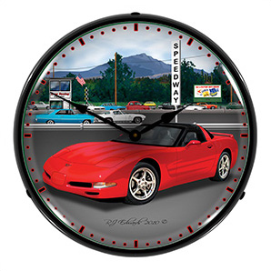 Chevy Corvette Raceway Backlit Wall Clock
