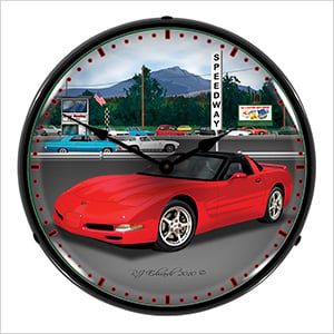 Chevy Corvette Raceway Backlit Wall Clock