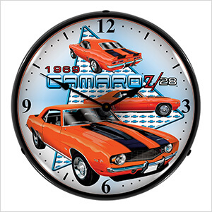 1969 Camaro Z28 Backlit Wall Clock