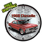 Collectable Sign and Clock 1966 Chevelle SS Backlit Wall Clock