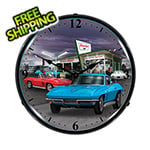 Collectable Sign and Clock 1966 Vette Backlit Wall Clock