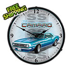 Collectable Sign and Clock 1968 Chevy Camaro SS Backlit Wall Clock