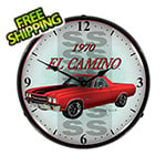 Collectable Sign and Clock 1970 El Camino Backlit Wall Clock