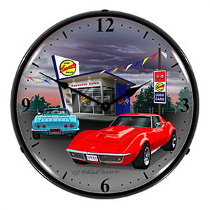 1968 Corvette Backlit Wall Clock