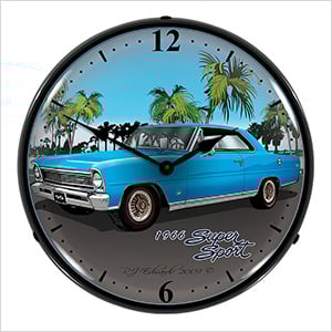 1966 Chevy Nova Backlit Wall Clock