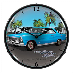 1966 Chevy Nova Backlit Wall Clock