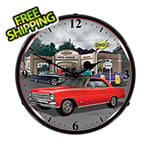 Collectable Sign and Clock 1967 Chevy Nova Backlit Wall Clock