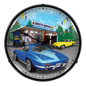 1963 Corvette Backlit Wall Clock