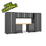 NewAge Garage Cabinets PRO Series 3.0 Grey 8-Piece Set with Bamboo Top
