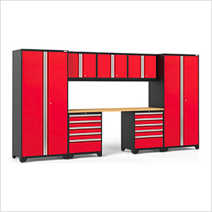 PRO Series 3.0 Red 8-Piece Set with Bamboo Top