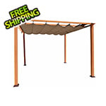 Paragon Outdoor 11 x 11 ft. Soft Top Aluminum Pergola (Canadian Wood / Cocoa Canopy)