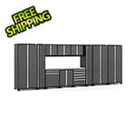 NewAge Garage Cabinets PRO Series Grey 12-Piece Set with Stainless Steel Top
