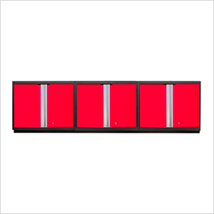 3 x PRO Series Red Wall Cabinets