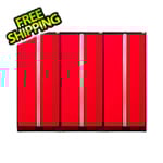 NewAge Garage Cabinets 3 x PRO 3.0 Series Red Multi-Use Lockers