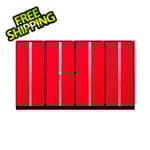 NewAge Garage Cabinets 4 x PRO Series Red Multi-Use Lockers