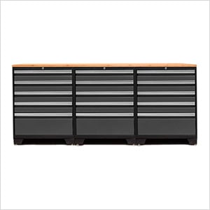 PRO Grey 4-Piece Workbench Set with Bamboo Top