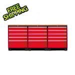NewAge Garage Cabinets PRO 3.0 Red 4-Piece Workbench Set with Bamboo Top