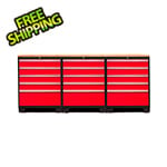 NewAge Garage Cabinets PRO Red 4-Piece Workbench Set with Bamboo Top