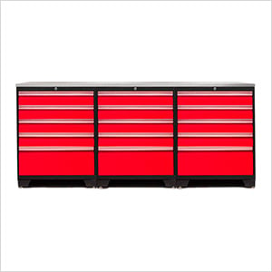 PRO 3.0 Red 4-Piece Workbench Set with Stainless Steel Top