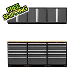 NewAge Garage Cabinets PRO Grey 7-Piece Garage Storage Set with Bamboo Top