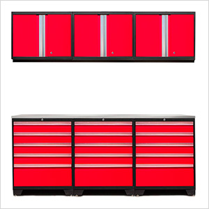 PRO 3.0 Red 7-Piece Garage Storage Set with Stainless Steel Top