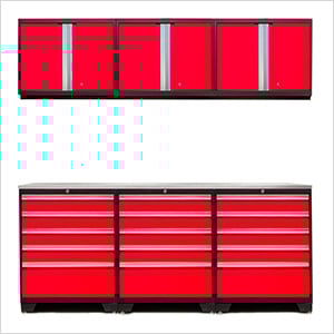 PRO 3.0 Red 7-Piece Garage Storage Set with Stainless Steel Top