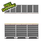 NewAge Garage Cabinets PRO 3.0 White 7-Piece Garage Storage Set with Bamboo Top
