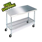 Seville Classics Stainless Steel Work Table with Casters