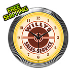 Neonetics 15-Inch Willys Sales Service Neon Clock