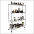 NSF 4-Tier Wire Shelving Rack with Wheels - 60"W x 72"H x 24"D