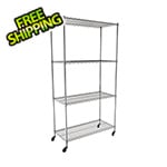 SafeRacks NSF 4-Tier Wire Shelving Rack with Wheels - 48"W x 72"H x 18"D