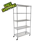 SafeRacks NSF 5-Tier Wire Shelving Rack with Wheels 36"W x 72"H x 18"D