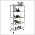 NSF 5-Tier Wire Shelving Rack with Wheels - 36 x 72 x 18