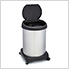 Shop-Can 12 Gallon Stainless Steel Trash Can with Spring Lid and Casters