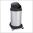 Shop-Can 20 Gallon Stainless Steel Trash Can with Spring Lid and Casters