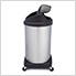 Shop-Can 20 Gallon Stainless Steel Trash Can with Spring Lid and Casters