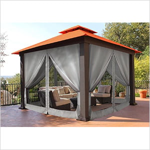 Retractable Gazebo Mosquito Net - 9x11x8ft Screen Panels With Zipper For Porch, Patio, Or Camping