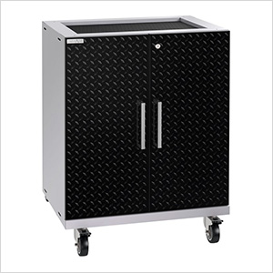 PERFORMANCE PLUS 2.0 Black Diamond Plate 2-Door Base Cabinet