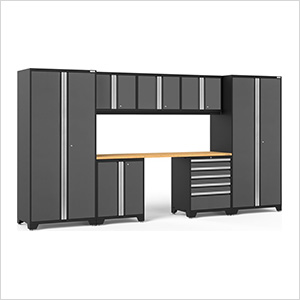 PRO Series Grey 8-Piece Set with Bamboo Top