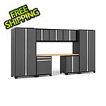 NewAge Garage Cabinets PRO Series Grey 8-Piece Set with Bamboo Top