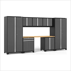 PRO Series Grey 8-Piece Set with Bamboo Top
