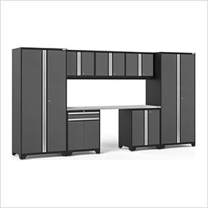 PRO Series Grey 8-Piece Set with Stainless Steel Top