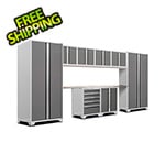 NewAge Garage Cabinets PRO Series Platinum 10-Piece Set with Stainless Steel Top