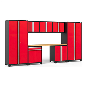 PRO Series 3.0 Red 8-Piece Set with Bamboo Top and LED Lights