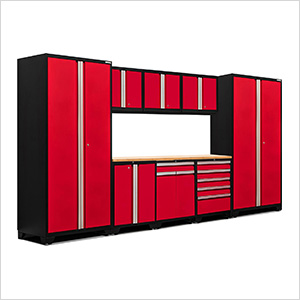 PRO Series 3.0 Red 9-Piece Set with Bamboo Top and LED Lights