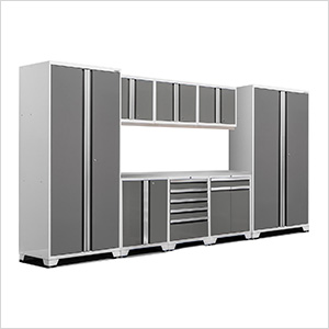 PRO Series 3.0 White 9-Piece Set with Stainless Steel Top and LED Lights