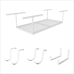 4'x6' Overhead Storage 12"-21" Drop Combo (Includes 2 Racks and 18 Hooks)