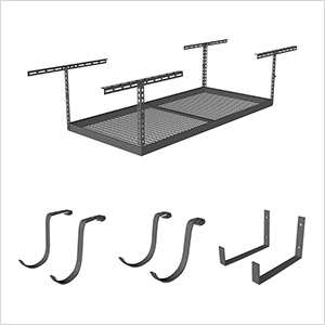 4'x6' Overhead Storage 12"-21" Drop Combo (Includes 2 Racks and 18 Hooks)